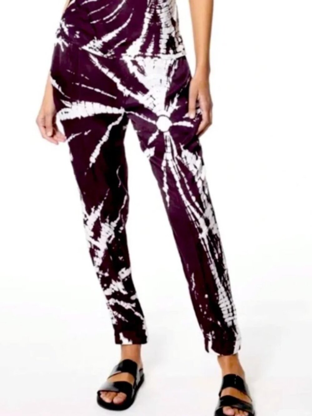 Young Fabulous & Broke Jogger Pants Silky Raisin Starburst Tie Dye medium
